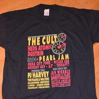 1992 PEARL JAM / The Cult / L7 / Ned's Atomic Dustbin vintage Rare 1990's Uk Rock Concert tour tee t-shirt (XL) X-Large Vtg Tshirt GiFT S yellow
