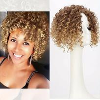 Hair Extension Short Afro Kinky Curly Hair Toppers Middle Part Thinning Hair Topper  Party Daily T27 33 beige