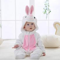 Helovino Dinazauro Žieminis Kūdikio Kombinezonas Kigurumi Kostiumas Flanelinis Su Gobtuvu Bodis Pižama Gyvūno Kombinezonas Mergaitei Berniukui 0-4T 2-5 Months(70) white