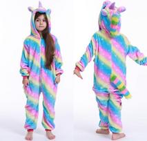 Cartoon Kigurumi For Children Kids' Animal Onesie Pyjamas Unicorn Cat Dinosaur Cow Halloween Carnival One-piece Costume Homewear 4T Height 80-100cm pink