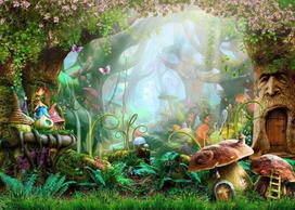 Alice In Wonderland Backdrop Girls Happy Birthday Party Photo Background Banner 59x51.1inch/150*130cm