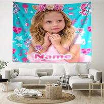 Custom Name Like Nastya Print Tapestry, Backdrop, Easy Setup, Ideal for Bedroom, Office & Living Room, with Aesthetic Wall Hanging Decor. 180cmx230cm