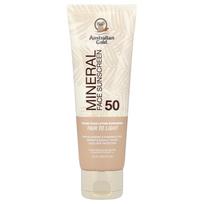Australian Gold, Mineral Tinted Face Lotion Sunscreen, SPF 50, Fair to Light, 2.5 fl oz (74 ml) white