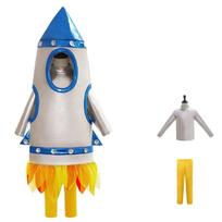 Vaikų scenos kostiumas Cosplay Vaikų raketos skafandras Astronauto apranga Helovino kostiumų rinkinys Vaikų diena M-Cover and Innerwear white