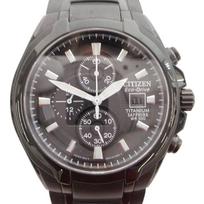 CITIZEN Watch Chronograph Solar Titanium Date Black Dial Black Eco-Drive CA0265-59E /GV gray