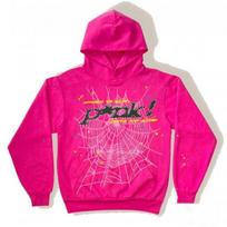 Su gobtuvu džemperis su voratinklio raštu Unisex Oversized Streetwear Puloveris 2025 XL pink