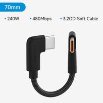 Hagibis USB C to USB C Cable Magnetic Power Bank Short Right Angle Type-C Fast Charging Cord PD 240W for iPhone 17/16/15 Pro Max