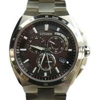 CITIZEN ATTESA Solar with Black Silver Eco-Drive Watch, Radio-Controlled Powered, Calendar, Dial, Color, E610-T018505 black