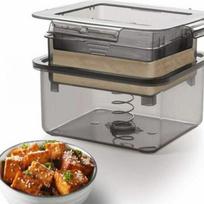 Tofu Press 3-Layer Tofu Drainer Making Mold Built-in Drainage Water Removing Tool Dishwasher Safe Home Kitchen Cooking Camping gray