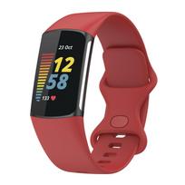 Silikoninis dirželis Fitbit Charge 6 juostai Priedai oficialus minkštas Pakeičiamas riešo dirželis Sportinė apyrankė Fitbit Charge 5 juostoms Fitbit Charge 5 6&S raudona