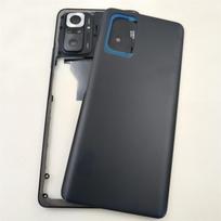 Full Housing Case For Xiaomi Redmi Note 10 Pro M2101K6G Middle Frame Cover+Battery Back Cover Rear  Cover With Camera Lens juoda