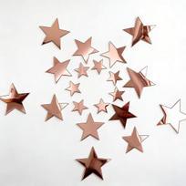 20/40 vnt. Žvaigždės Atspindinčios Akrilinės Veidrodinės Sienų Lipdukai Miegamojo & Svetainės Dekoras 40 pieces rožinio aukso spalvos