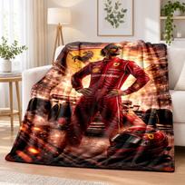 Lewis Hamilton Printed Flannel Blanket Warm Comfort Bed Throw For Indoor Home Decoration 80cmx120cm