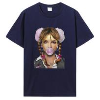 Singer Britney Spears Bubblegum Graphic T-Shirt Men Women High Quality Vintage T Shirt Cotton Oversized T-shirt Tops Streetwear 3XL black