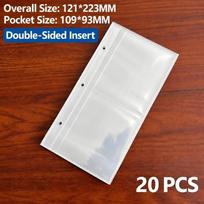 A6 Photo Pocket Double Sided Binder Insert Easy Insert Photo Sleeve  Photo Organizer 2pockets 20Pcs brown