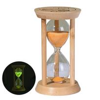 1/10 Minute Luminous Sand Timer Bamboo Decorative Sand Clock Fluorescent Hourglass  Home Orange-10 Minute