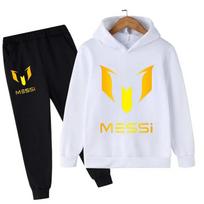 Spring Autumn Football Superstar Messi Print Sport Children Hoodies Set 2Pcs Pants Suit Boy Girls Casual Fashion Kids Tracksuits 150