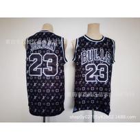 Mens Womens Chicago Bulls 23 Retro Black Basketball Jersey Premium Cotton Athletic Wear XL gray