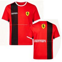 Ferrari Vasariniai Vyriški ir Moteriški Poros Marškinėliai Apvalia Kakla 3D Spaudos Marškinėliai Formulė 1 Motorinės Sporto Šakos Trumpomis Rankovėmis Viršus 3XL black