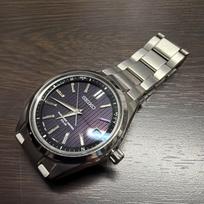 Excellent Authentic SEIKO Radio Wave Control Solar Watch with Box [ d, Condition] gray