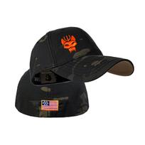 Unisex šakotos vilko siuvinėjimo snapback, kamufliažinės beisbolo kepurės, pavasario ir rudens, lauko, reguliuojama, kasdienė, apsauganti nuo saulės kepurė black