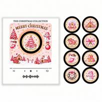with 9 NFC Fridge Records Mini Vinyl Record Music Player  Christmas Decoration C