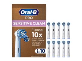 BRAUN Oral-B Pro Sensitive Clean Replacement Brush Heads, 10-pack (white, frustration-free packaging)
