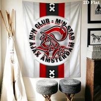 Ajax Amsterdam Wall Tapestry Aesthetic Wall Hanging Printed Fabric Blanket Decorative Tapestries for Bedroom Living Room Home Decor 100cm x 150cm gray