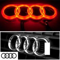 Car front grille 4D LED logo light front ring Sticker suitable for S A3 A4 A5 A6 A7 S3 S5 S6 S7 Q3 Q5 car supplies. 24.9x8.9cm