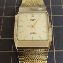 SEIKO Dolce Square New Watch Management K26Z [Working Condition] 9521-5110 Men's Watch, Shape, Battery, beige