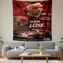 Niki Lauda Formula 1 Racing 1976 Champion Red Artwork Patterned tapestry for bedroom and living room home decor sofas 100x150cm(39x59in)
