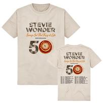 Stevie Wonder dainos „The Key of Life“ 50-mečio turo marškinėliai Medvilniniai minkšti Unisex Streetwear Trumpomis rankovėmis Moterims Vyrams T-shirt L beige