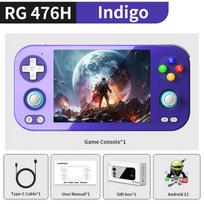 ANBERNIC RG 476H Android Handheld Game Console 4.7 HD Multi-touch Full Screen Hall Triggers Wifi PS2 Retro Video Games  RG476H indigo
