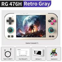 ANBERNIC RG 476H Android Handheld Game Console 4.7 HD Multi-touch Full Screen Hall Triggers Wifi PS2 Retro Video Games  RG476H pilka spalva