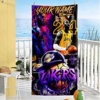 Kobe Personalized Name Beach Towel Super Soft Absorbent Suitable For Sports Travel Swimming Yoga Bathroom Beach And Pool 70cmx140cm(27x55inch) white