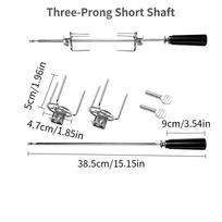 BBQ Rotisserie Skewer Rod Kit Detachable Two Three Prongs Fork Short Long Shaft Option for Outdoor Grilling Roasting Cooking