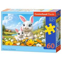 Castorland dėlionė Bunnies In Flowers 60 det