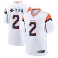 NFL Denver Broncos 2 Surtain II Mens Short Sleeve Football Jersey - Multiple Sizes 2nd Gen White In Stock white