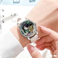Demon Slayer Wrist Watch Tokitou Muichirou Kochou Shinobu Agatsuma Zenitsu Couple Watches Kawaii Waterproof Sports Watchs Gifts beige