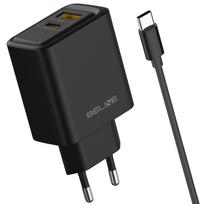 Beline 45W USB-A/USB-C GaN PD Charger with cable, black