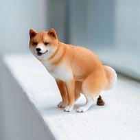 1/6 Scale Funny Shiba Inu Figurine Set With Poop & Urinal Post Mini Simulation Model Creative Holiday Birthday Gift Home Decor beige
