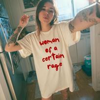woman of a certain rage tee, angry feminist shirt, social justice activist gift, political protest outfit, human rights top, trendy FDT tee 4XL beige