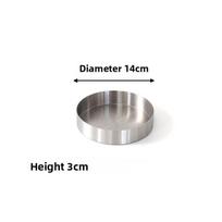 Apvalus nerūdijančio plieno padėklas patiekalams su šlifuotu paviršiumi, skirtas viešbučiui ir namams Diameter 14cm gray