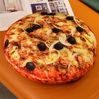 40/60Cm Pizza Edible Soft Cushion Filled Like Genuine Spherical Snack Pillow Shell With Zipper Ham Bacon Green Union Beef Tomato Ornament