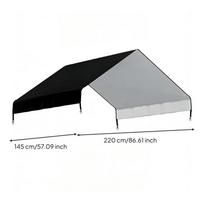 Vištidės stogo uždangalas, tvirtas, vėjui atsparus, vištoms 420D 220x145cm juoda