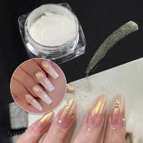 6Colors Moonlight Pearl Mirror Nails Powder White Fine Glitters Metallic Effect Pigment Gel Polish Chrome Holographic Nail Powde