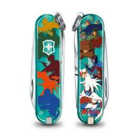 VICTORINOX Classic SD Gatchaman Camouflage Blue Swiss Army Knife Emergency Flathead Nail File 7 Gatchaman Collection - Multi-functional Knife, blue