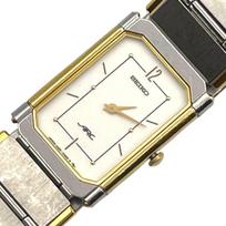Battery Seiko ARC Analog Quartz Watch Square White Dial 80s Vintage 2 Hands Working/New 1220-5220 [a8] beige
