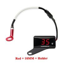 Koso Mini kvadratinis skaitmeninis motociklo cilindro galvutės temperatūros jutiklis Universalus matuoklis NMAX125 XMAX250 300 Su laikikliu Red-10MM-Left black