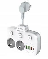 Power Strip Extension Cord With Charger 2X Usb-C Socket 3X Usb